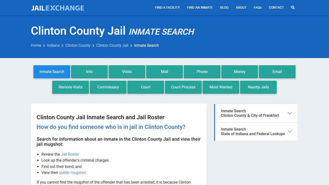 Inmate Search: Roster & Mugshots - Clinton County Jail, IN