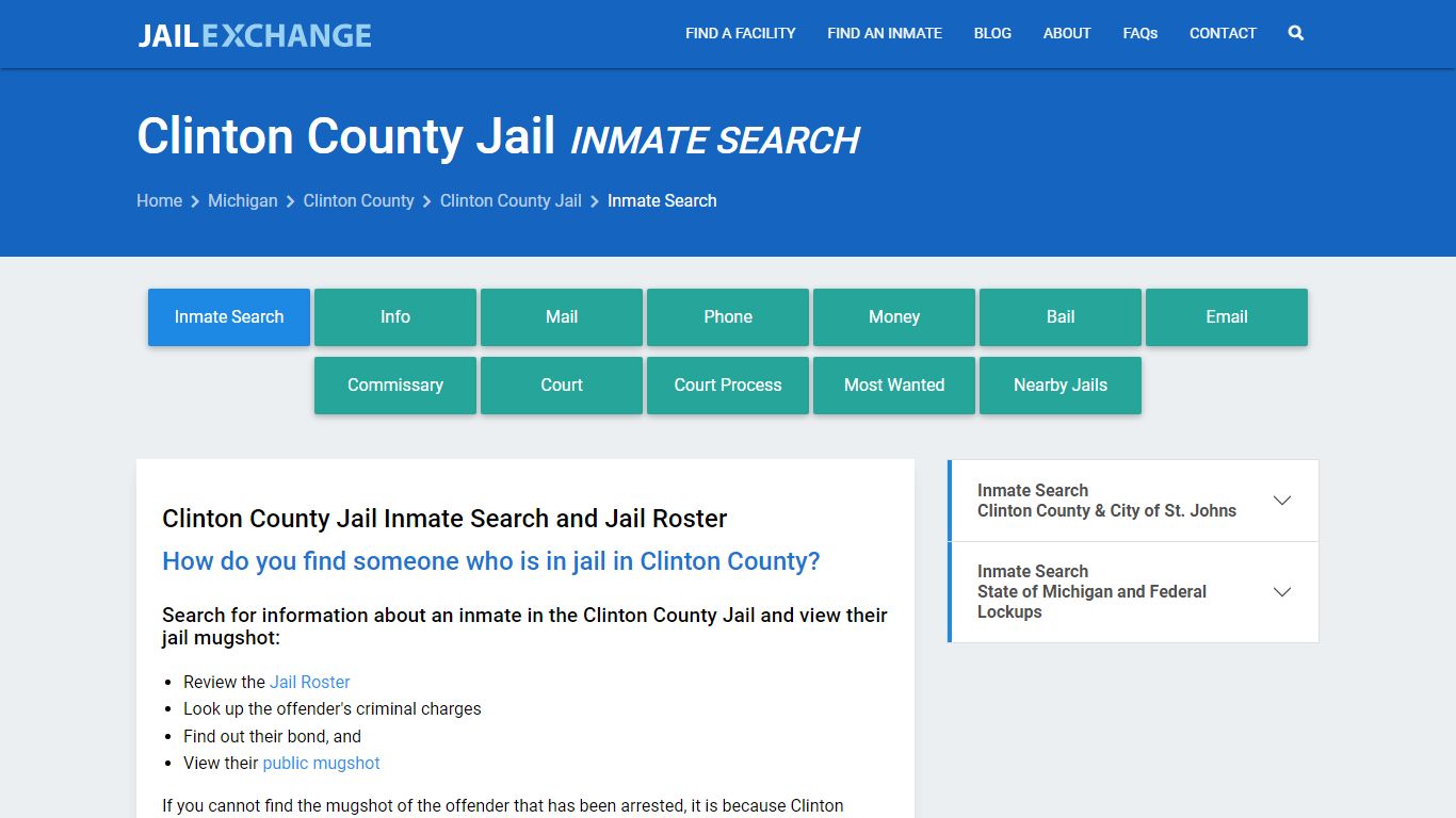 Inmate Search: Roster & Mugshots - Clinton County Jail, MI